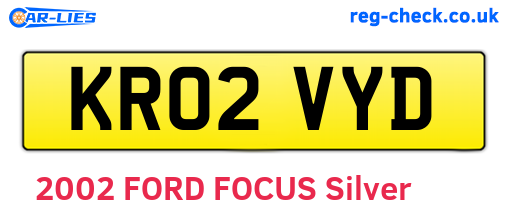 KR02VYD are the vehicle registration plates.