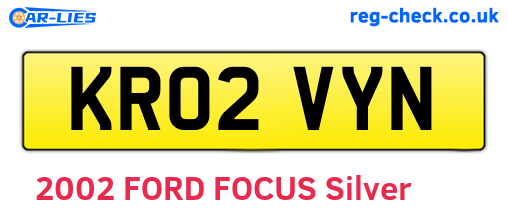KR02VYN are the vehicle registration plates.