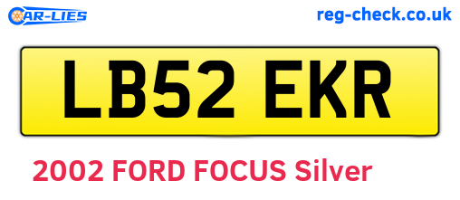 LB52EKR are the vehicle registration plates.