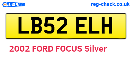 LB52ELH are the vehicle registration plates.