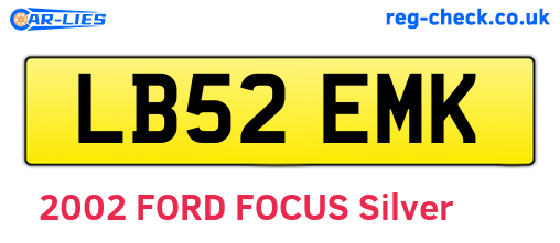 LB52EMK are the vehicle registration plates.