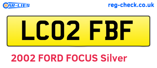 LC02FBF are the vehicle registration plates.