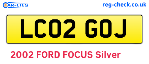 LC02GOJ are the vehicle registration plates.