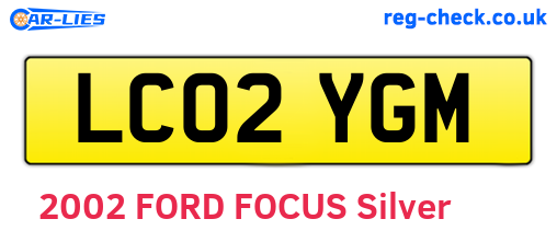 LC02YGM are the vehicle registration plates.