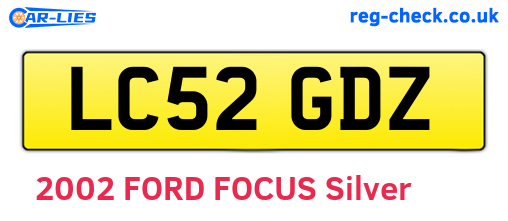 LC52GDZ are the vehicle registration plates.