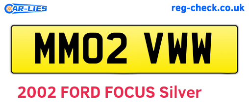 MM02VWW are the vehicle registration plates.