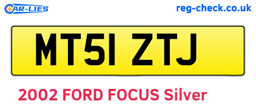 MT51ZTJ are the vehicle registration plates.