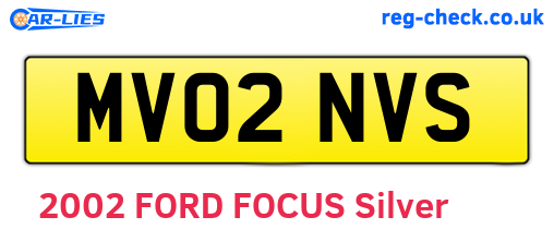 MV02NVS are the vehicle registration plates.