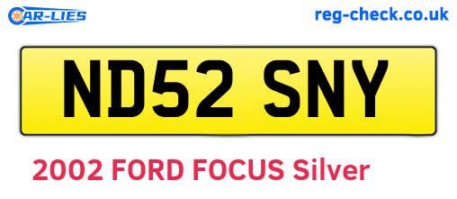 ND52SNY are the vehicle registration plates.
