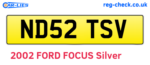 ND52TSV are the vehicle registration plates.