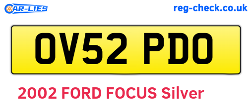 OV52PDO are the vehicle registration plates.