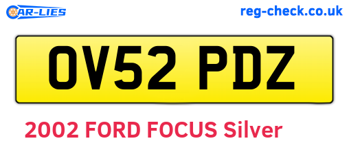 OV52PDZ are the vehicle registration plates.