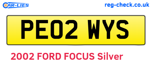 PE02WYS are the vehicle registration plates.