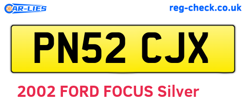 PN52CJX are the vehicle registration plates.