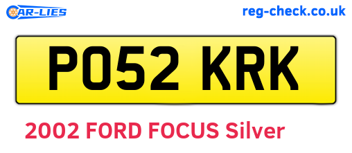 PO52KRK are the vehicle registration plates.
