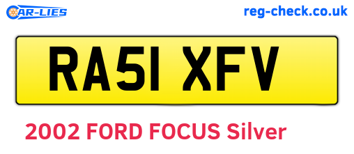 RA51XFV are the vehicle registration plates.