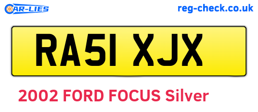RA51XJX are the vehicle registration plates.