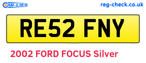 RE52FNY are the vehicle registration plates.