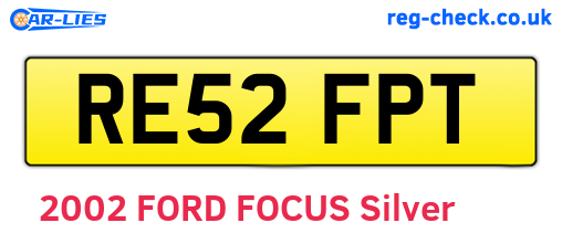 RE52FPT are the vehicle registration plates.