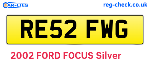 RE52FWG are the vehicle registration plates.