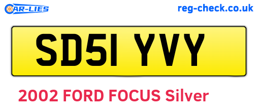 SD51YVY are the vehicle registration plates.