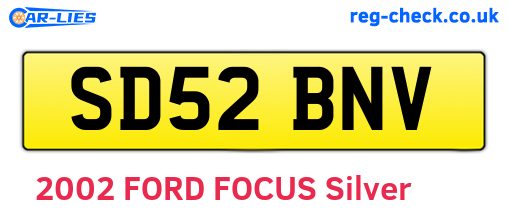 SD52BNV are the vehicle registration plates.
