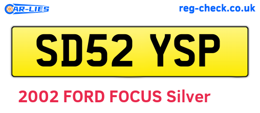 SD52YSP are the vehicle registration plates.