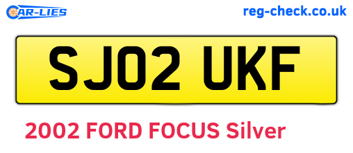 SJ02UKF are the vehicle registration plates.