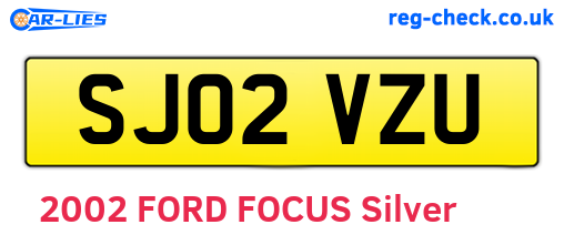 SJ02VZU are the vehicle registration plates.
