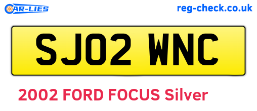 SJ02WNC are the vehicle registration plates.
