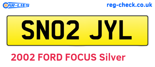 SN02JYL are the vehicle registration plates.