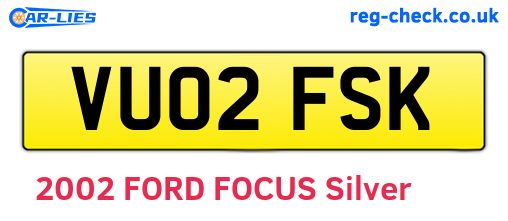 VU02FSK are the vehicle registration plates.