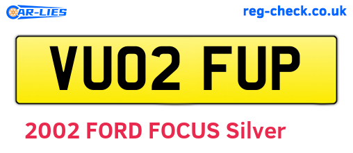 VU02FUP are the vehicle registration plates.