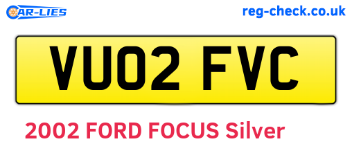 VU02FVC are the vehicle registration plates.