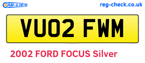 VU02FWM are the vehicle registration plates.