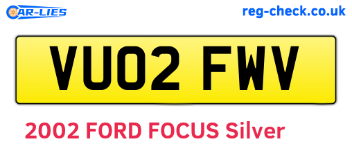 VU02FWV are the vehicle registration plates.