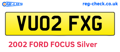 VU02FXG are the vehicle registration plates.