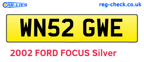 WN52GWE are the vehicle registration plates.
