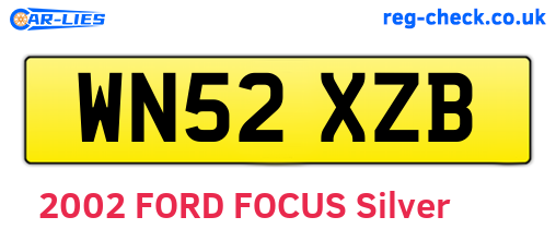 WN52XZB are the vehicle registration plates.
