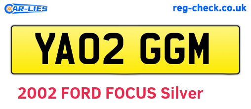 YA02GGM are the vehicle registration plates.