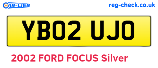 YB02UJO are the vehicle registration plates.
