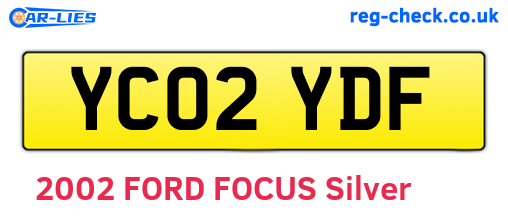 YC02YDF are the vehicle registration plates.