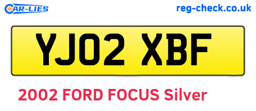 YJ02XBF are the vehicle registration plates.