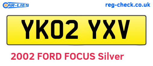 YK02YXV are the vehicle registration plates.
