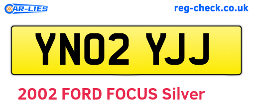 YN02YJJ are the vehicle registration plates.