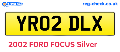YR02DLX are the vehicle registration plates.