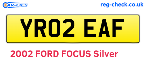 YR02EAF are the vehicle registration plates.