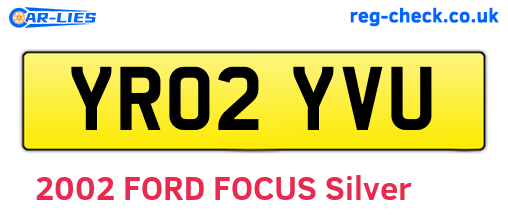 YR02YVU are the vehicle registration plates.