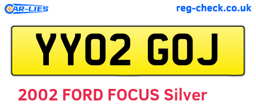 YY02GOJ are the vehicle registration plates.