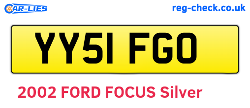 YY51FGO are the vehicle registration plates.